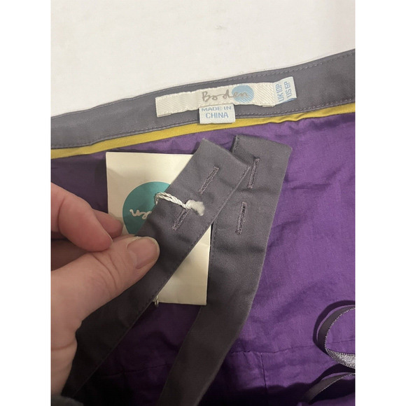 Boden Women Gray Purple Pinafore Apron Shift Dress Ribbon Trim 6P Classic Easter - Picture 7 of 11